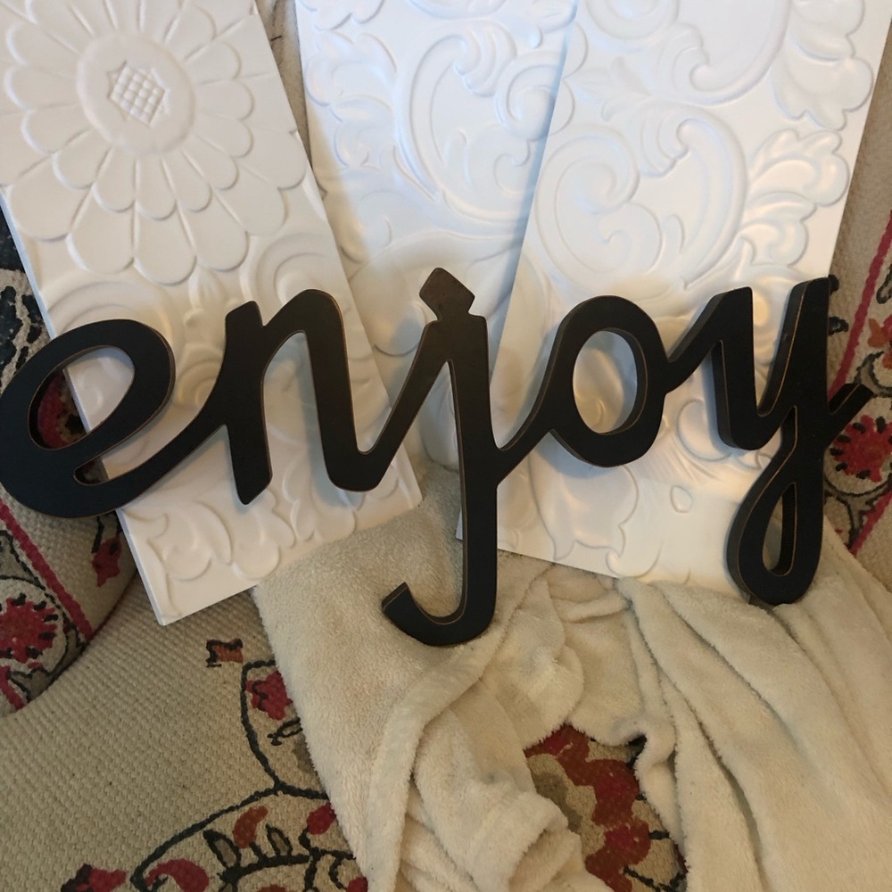 Black Script 'Enjoy' Wall Decor
